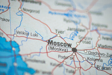 Moscow capital of Russia on the map