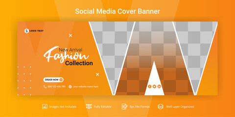 New Arrival Fashion Collection Social Media Facebook Cover Banner Template