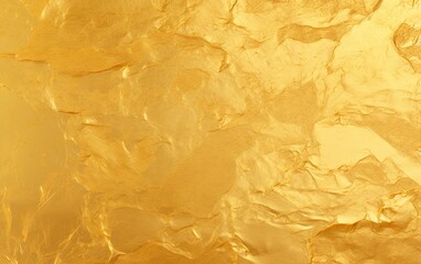 Gold crumpled paper texture, gold leaf foil background