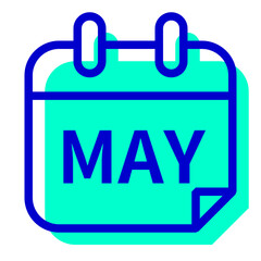 月、5月を表す2色スタイルのアイコン