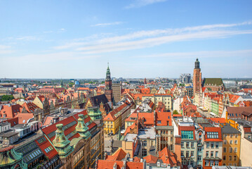 Naklejka na ściany i meble Wroclaw aerial view