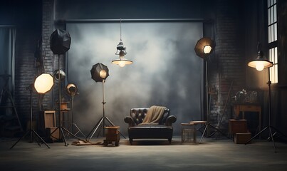 studio background with beautiful lighting, Generative Ai