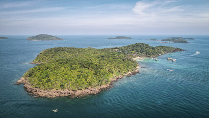 Fototapeta na wymiar The aerial view of Phu Quoc Island in Southern Vietnam