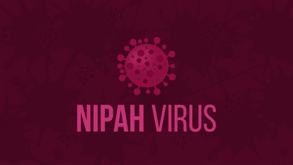 Nipah virus concept. illness outbreak. pandemic. Microscope virus close up Design for poster banner social media post