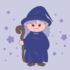 Halloween witch wizard costume vector illustration