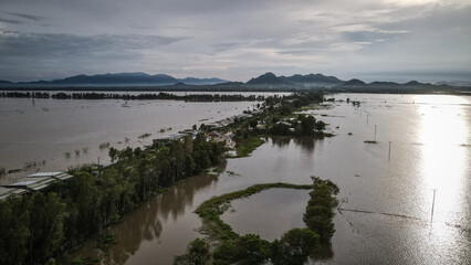 The aerial view of the Mekong Delta in Southern Vietnam