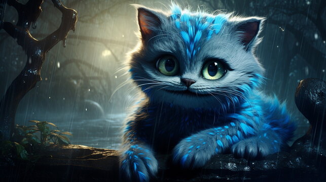 Image of a smurf cat with big eyes
