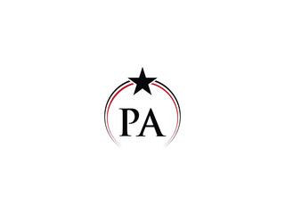 Typography PA Png Star Logo, Initial Luxury Pa ap Business Logo Template For You - obrazy, fototapety, plakaty