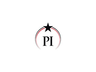 Typography PI Png Star Logo, Initial Luxury Pi ip Business Logo Template For You - obrazy, fototapety, plakaty