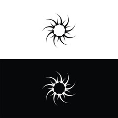 Black and white circle vector logo template design