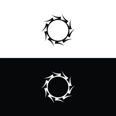 Black and white circle vector logo template design