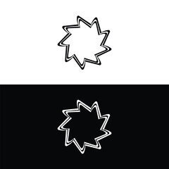 Black and white circle vector logo template design