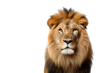 Fototapeta premium a beautiful lion on a white background studio shot isolated PNG