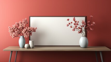 Frame mock up in Guest Room Scandinavian-Minimalist, Mockups Design 3D, HD