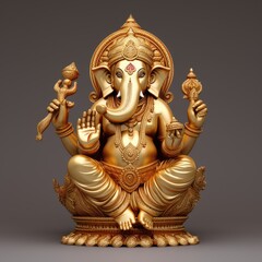 Happy Ganesha Chaturthi day, cute 3D Ganesha figurine