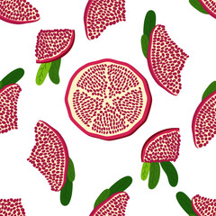 Seamless pattern with pomegranates. Decorative patterns of the pomegranate fruit. Shana Tova, Jewish New Year