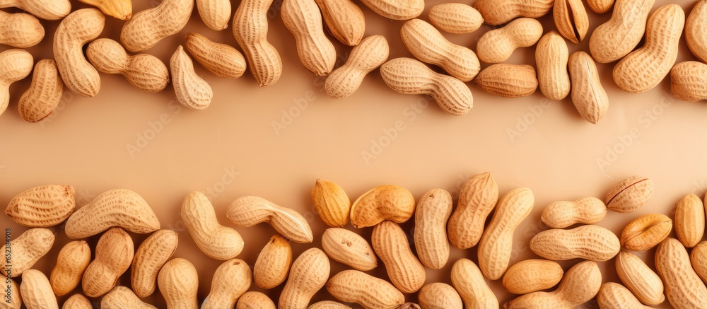 Poster background of peanuts isolated pastel background copy space