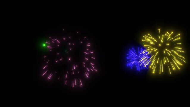Fireworks in the night sky. Firework celebration. Festival concept like - Happy new year, green screen, explosion, new year, confetti, happy new year, fireworks alpha chanenl firewwork alpha, diwali, 