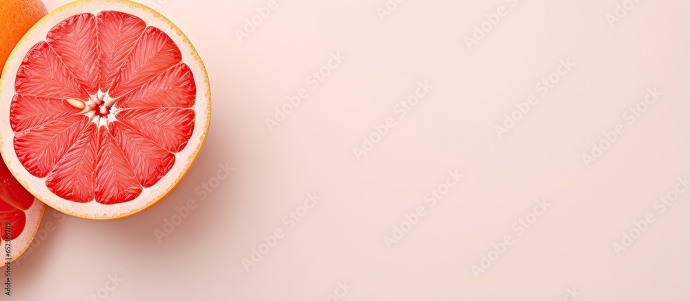 Fototapete grapefruit on a isolated pastel background copy space with clipping path