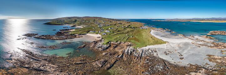 Aerial view of Cloughcorr beach on Arranmore Island in County Donegal, Republic of Ireland