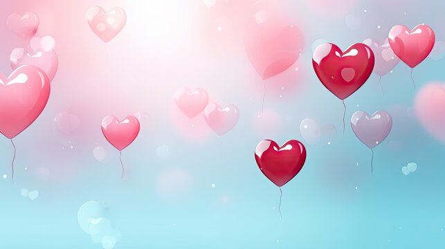 Endless pink hearts filling the sky, embodying feelings of romance and passion