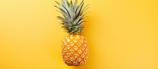 Copy space with isolated ripe pineapple