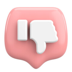 Dislike icon. Dislike button. 3D illustration.