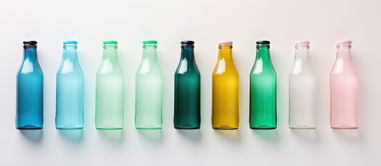 Isolated plastic bottles vacant isolated pastel background Copy space