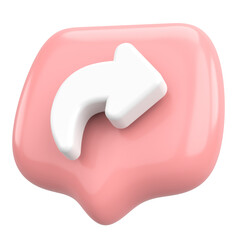 Share icon. Share button. 3D illustration.