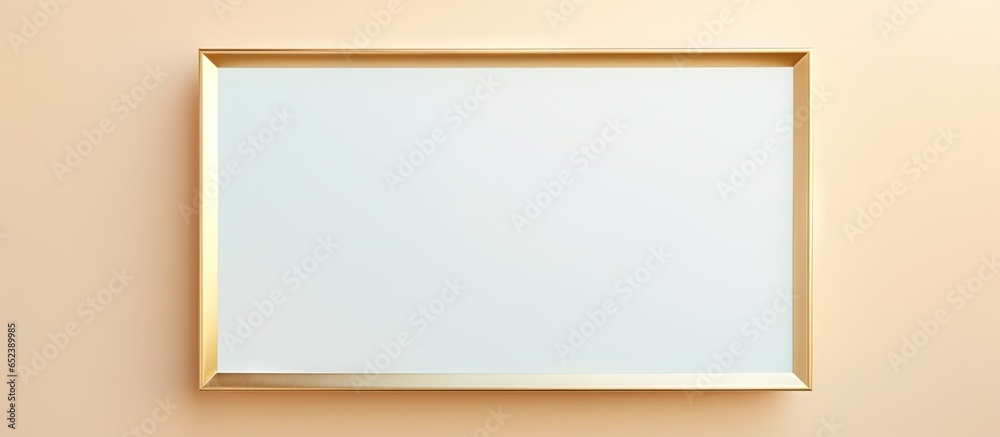 Poster there is a picture frame in the studio isolated pastel background copy space