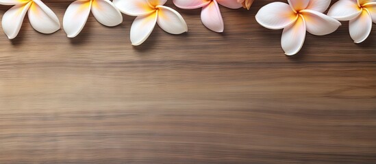 Obraz na płótnie Canvas Flower on isolated pastel background Copy space en floors green background