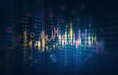 Stock market business and exchange financial growth graph. Investment finance chart.	
