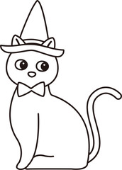 Halloween black cat outline