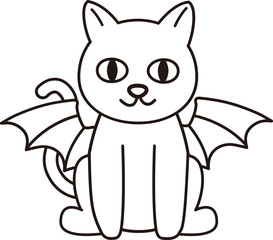 Halloween black cat outline