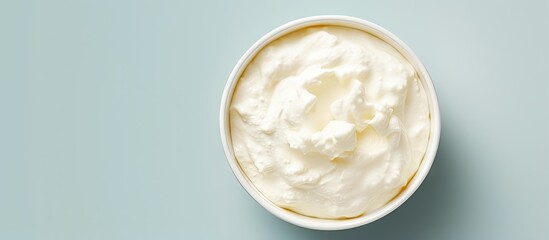 Curd on a isolated pastel background Copy space