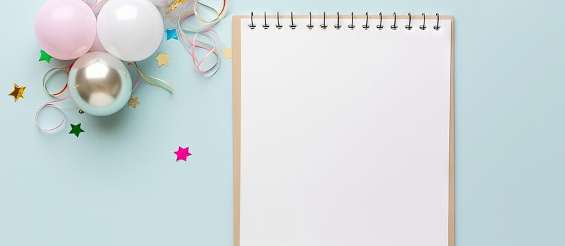 white Notepad text with isolated pastel background Copy space during the new year