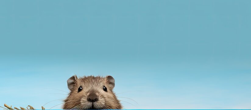 Coypu Nutria in isolated pastel background Copy space