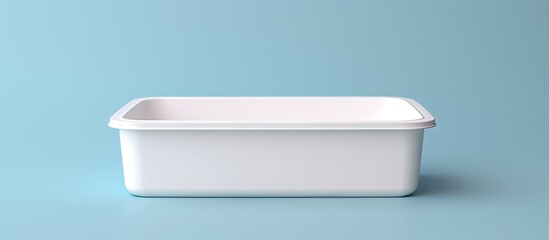 White food container on a isolated pastel background Copy space