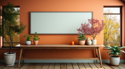Mock up poster frame in Dining Room Modern Farmhouse, Mockups Design 3D, HD