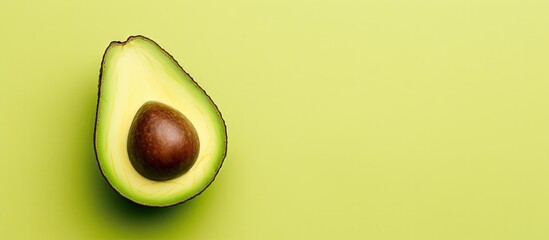 Avocado on a isolated pastel background Copy space