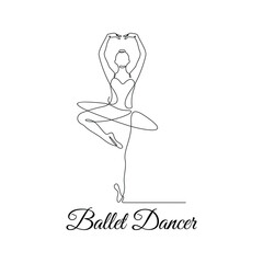 One line art of abstract woman ballet dancer , wall decor vector illustration design. can be used for wall art, print, cover design, poster illustration, card, t-shirt print, etc