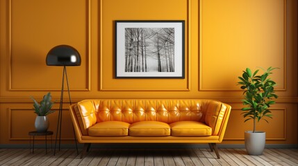 Mock up poster frame in Guest Room Traditional Style, Mockups Design 3D, HD