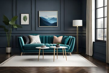 Naklejka na ściany i meble living room with furniture