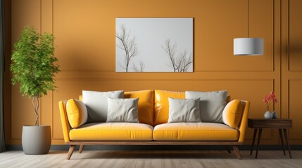 Mock up poster frame in Living RoomTraditional Style, Mockups Design 3D, HD