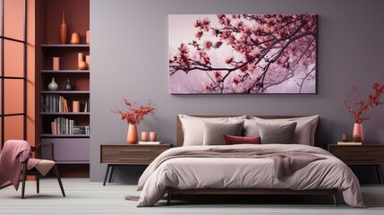 Wall mock up in BedroomChinese  in Compound Complement , Mockups Design 3D, HD