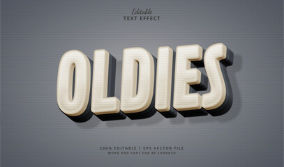 Oldies text effect style. Editable text effect old style vintage