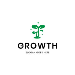 Vector growth plant logo icon vector illustration