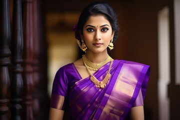 Elegant Maharashtrian bride in purple paithani saree beauty in simplicity and tradition