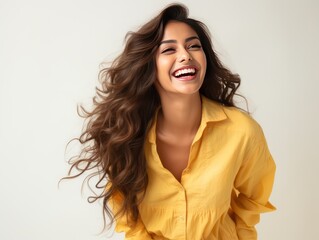 Radiant Indian model showcases summer fashion in an expressive photoshoot, donning a pastel lavender off-shoulder dress that speaks of style and elegance