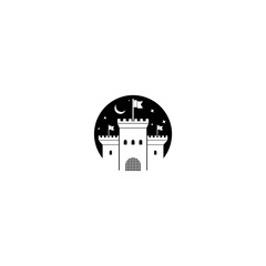 Castle symbol icon isolated on white background